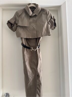 Akris Punto-Trench Utility dress w cropped jacket